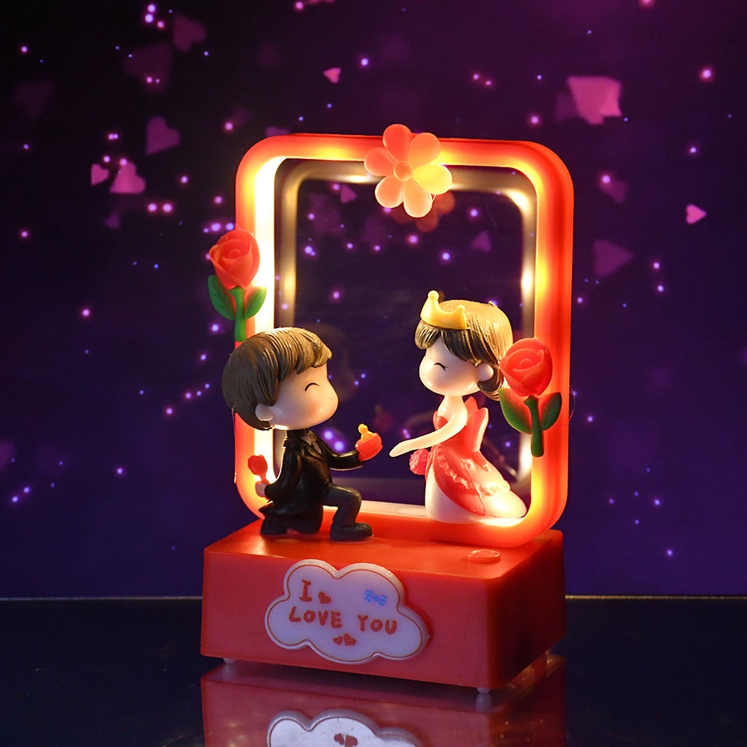 Romantic Couple Figurine with LED Light Showpiece (1 Pc) Romantic Couple Figurine with LED Light Showpiece (1 Pc)
